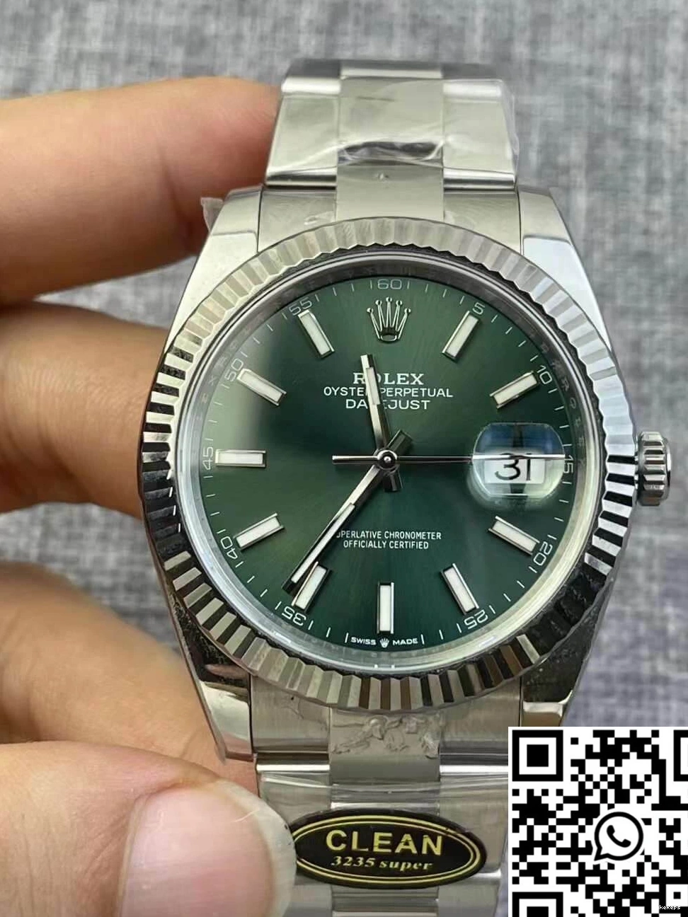 Factory Green Clean Rolex Datejust Dial M126334-0028 0326